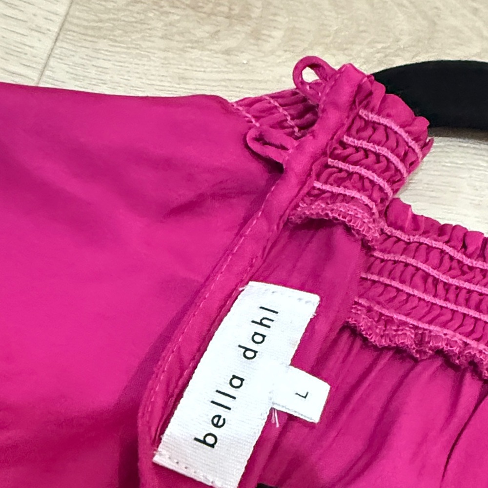Bella Dahl Vibrant Pink Long Sleeve mini Dress - Picture 2 of 3